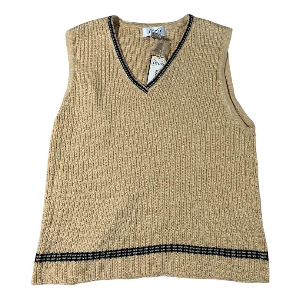 Vintage Ladies IZOD Resort Club 100% Cotton Sweater Vest Medium
